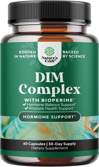 Extra Strength Diindolylmethane DIM Supplement - DIM Complex Men and Womens Hormone Balance Supplement with DIM SGS and Calcium D-Glucarate - Herbal DIM Supplement for Men and Women 30 Servings