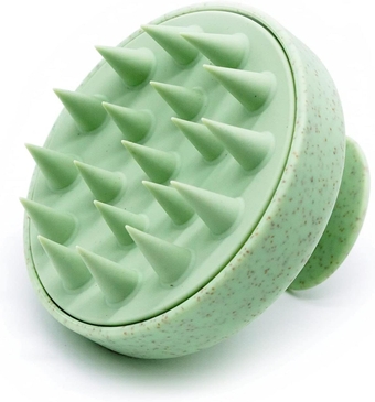 " Shampoo Brush, Scalp Massager, Shower Scrubber Tool for Hair Growth, Eco-friendly Wheat Straw Hair Products (Green)