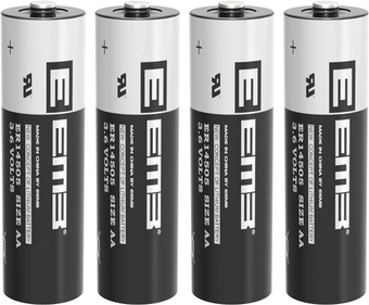 4Pack ER14505 AA 3.6V Lithium Battery Li-SOCL₂ Non-Rechargeable Battery SB-AA11 LS14500 TL-5903 SL-360 S7-400 ER14500 for Sensor Water Electricity Meter Gas PLC Facility Equipment Spare Battery