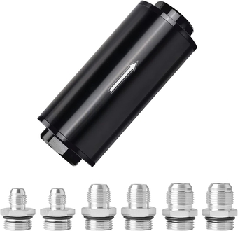 30 Micron Inline Fuel Filter with 6AN 8AN 10AN Adapter Universal 60MM