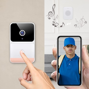 Smart Wireless Doorbell for Home - Wireless Doorbell Camera Remote Video Doorbell Intelligent Visual Doorbells - Home HD Night Vision WiFi Security Door Doorbell