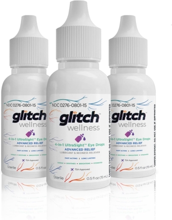UltraSight Eye Drops for Dry Eyes - 3 Pack - 4 in 1 Advanced Relief Dry Eye Drops - All Day Comfort with Hydration, Brightening, Cooling - Effectively Soothes Irritation & Dryness - 0.5 Fl Oz