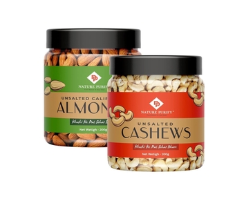 SS Dry Fruit Almond + Cashew All Premium Nutritious Nuts | Rich in Fibre, Boost Immunity Badam | Delicious, Crunchy Kaju - 200gm Each (Pack of 2)