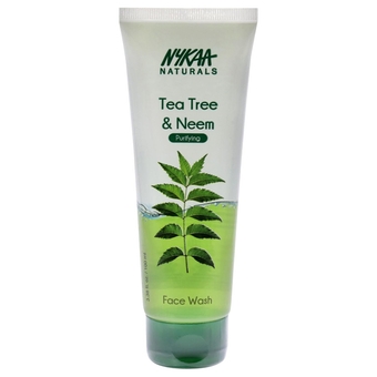 Face Wash, Tea Tree and Neem, 3.38 oz - Face Cleanser for Acne Prone Skin - Cooling and Purifying - Removes Makeup - Reduces Dark Spots