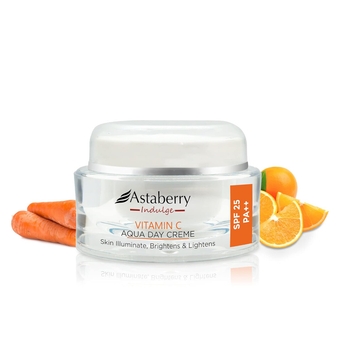 Vitamin C Face Moisturizer SPF 25 Day Cream | Reduces Dark Spots & Blemishes | Lightweight, Brightening & Hydrating For Sensitive Oily Skin | Formulated with Orange Peel and Carrot Extract - 1.7 Oz