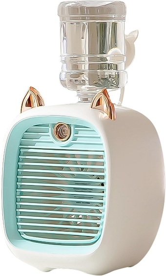 Portable Air Conditioner Fan Rechargeable Mini Desktop Air Cooler With 3 Speed Adjustable Air Speed And Humidifier Function Air Conditioner Fan For Office Living Room And Bedroom (Blue)
