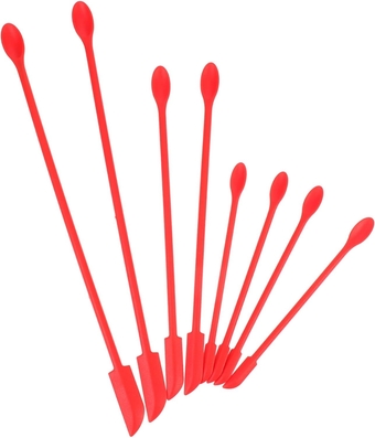 8pcs Silicone Spatula Cosmetic Sampling Spoon Slender Narrow Bottle Spatula Slim Spatula Sponos Spatula Mini Spatula for Bottles Tiny Teaspoons Long Handle Jar