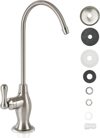 Brushed Nickel Reverse Osmosis Faucet, NSF Certified Lead-Free Drinking Water Faucet for Under Sink Water Filtration System, Non-Air Gap Brushed RO Faucet, Filtered Water Faucet FLR-575BN