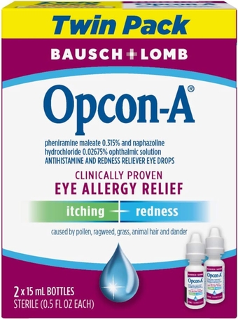 Allergy Eye Drops by Bausch + Lomb, for Itch and Redness Relief, Red and Itchy Eyes Antihistamine Eye Drop, Clinically Proven Treatment, 0.5 Fl Oz (Pack of 2)