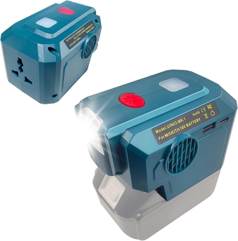 for Makita Powered Inverter Generator 200W, DC 18v to 110v AC Output, Portable Power Source USB Charger Adapter, for Makita 18v Power Station with LED Light