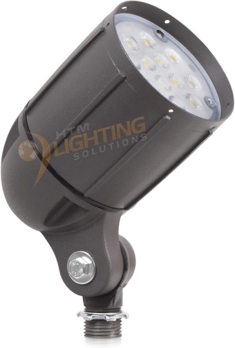 12-Watt LED Bullet Flood Light for 120 Volt Outdoor Landscape Lighting, 1480 lm, Bronze, 70W MH Equal, Flagpole Light, 22° Spot Beam, Monument Sign Lighting, Warm White (3000K, 1-Pack)