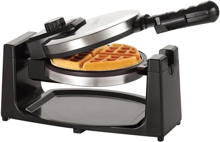 Classic Rotating Belgian Waffle Maker with Nonstick Plates, Removable Drip Tray, Adjustable Browning Control and Cool Touch Handles, Stainless Steel, 13991