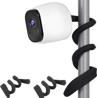 2 Pack Flexible Twist Mount Compatible with Arlo Pro 4,Pro 3,Pro 2,Arlo Ultra,Arlo Pro,Arlo Baby,Arlo Go,Arlo Wall Mount Bracket,Attach Your Arlo Camera Wherever You Like Without Any Tools-Black