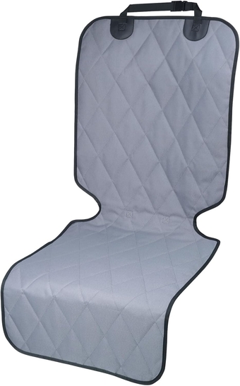 Front Dog Seat Covers, 1PACK No-Skirt Design Protectors for Bucket Seats, Quilted 600D Oxford with Anti-Slip Back for Most Cars, SUVs & MPVs, Grey