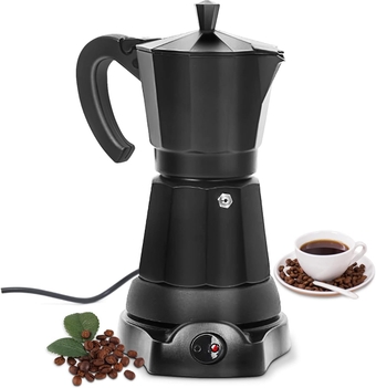 Coffee Pot Electric Coffe Maker 6 Cup, Espresso Coffee Maker Cafeteras Electricas Italian Coffee Pot Espresso Makers Portable Aluminum Electric Mocha Pot, Coffee Machine Electric Moka Maker