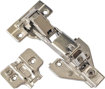 165 Degree Full Overlay Screw-On Lazy Susan Cabinet Hinge with Face Frame Plate for Door Connect Frame for Kitchen Cabinet, Corner Door Hinges, Metal Lasy Susan Hardware Corner Cabinet Replacement
