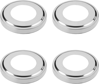 4PCS Escutcheon Cover Plate Base 1.88" ID Stainless Steel Base Pipe Cover Flange Plates 48mm Hand Rail Plate Cover for Tube Ladder Handrail Post Plate Guardrail Silver Tone