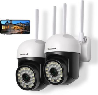 Outdoor Smart Security Camera 2 Packs,PTZ Outdoor Security Camera,2.4G&5G WiFi Camera for Home Security,Motion Detection,IP65,Night Vision,2 Way Audio,Free Cloud Storage