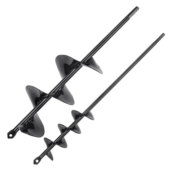Auger Drill Bits for Planting Set of 2, Garden Auger Drill Bit, Spiral Drill Bit for Post Hole Digger, Bulbs Planting & Holes Digging, for 3/8" Hex Drive Drill