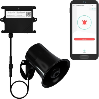 X3 Version Outdoor Alarm Controller, Ruggedized Battery-Powered Siren/Alarm/Relay Controller, Up to 1/4 Mile Range, 110dB Siren, Alexa, Google, IFTTT, Hub Required for Full-Functionality!