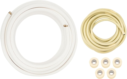 50 Ft Air Conditioning Copper Tubing Pipe Extension, 1/4" 3/8" PE Thickened for Mini Split AC and Heating Equipment Insulated Coil Line HVAC Refrigerant with Nuts (1/4" & 3/8"* 3/8" PE WITH NUTS)