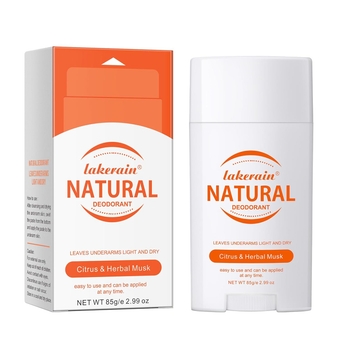 Whole Body Natural Deodorant for Men and Women - Invisible Cream Stick - Long Lasting Odor Control, Baking Soda Free, Skin Safe (Citrus & Herbal Musk)