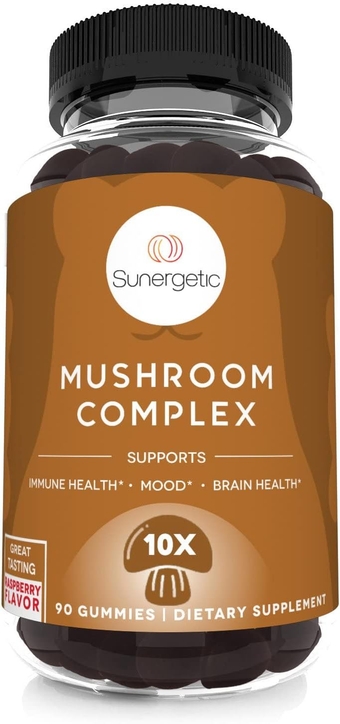 Premium Mushroom Gummies Supplement - for Immune Health, Brain, Mood & Stress Support - Mushroom Blend with Lions Mane, Chaga Extract, Reishi, Turkey Tail, Cordyceps (90 Gummies)
