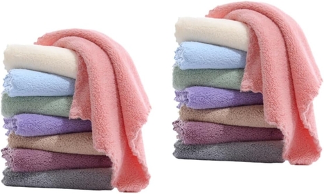 16 Pcs Oil Dish Cloth Kitchen Cleaning Cloth Wash Cloth Microfiber Cloths Face Wash Towel Fleece Hand Towel Microfiber Kitchen Towel Square Buffing Cloths Baby Car Bar Counter
