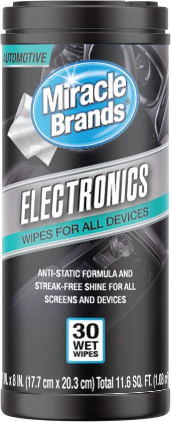 Auto Electronic Wipes - 30 Count, Clean & Protect Electronic Devices