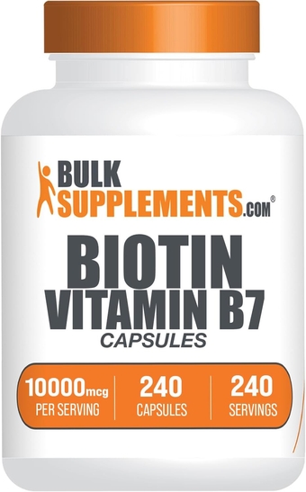 Biotin 10000mcg Capsules - Vitamin B7 Biotin, Biotin Supplement, Biotin Vitamins for Hair Skin and Nails - Biotin Pills, Gluten Free, 1 Capsule per Serving, 240 Capsules