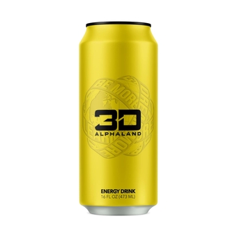 Energy Alphaland | Sugar Free Energy Drink | Pre Workout Energy | 200mg Caffeine with Taurine and L-Carnitine | 16 Fluid Ounce | 12 Pack | Yellow