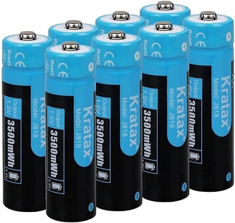 AA Rechargeable Batteries 3500mWh High Capacity Double A Lithium Battery 1.5V Constant Voltage Output, 1600Cycles, for Xbox Controller, Toys, Remote Controls, Flashlight-8 Pack AA Batteries
