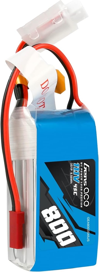 3S Lipo Battery 11.1V 800mAh 45C Lipo Battery with JST Plug for 250 Class Heli 800mm Warbirds Eflite Blade CP/CP Pro and EFlite Mini Convergence