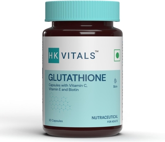 Eleven Zone HealthKart HK Vitals Glutathione with Vitamin C & E, Biotin, Grape Seed Extract & Alpha Lipoic Acid, Antioxidant Support, for Skin Glow and Hydration, 30 Veg Capsules