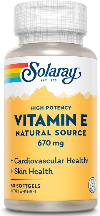 Vitamin E 1000 IU Softgel Capsules, 670 mg - d Alpha Tocopherol Vitamin E Supplements - Skin Health, Heart Function and Antioxidant Support - 60-Day Guarantee - 60 Servings, 60 Softgels