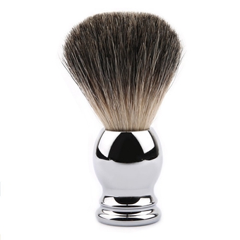 100% Pure Badger Shaving Brush,Chromium Plated Zinc Alloy Handle Shaving Brushing (B)