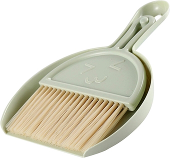 Brush and Small Sweeping Set Cleaning Desktop Dustpan Cleaning Brush Mini Cleaning Supplies Hand Washing Brush (Green, One Size)