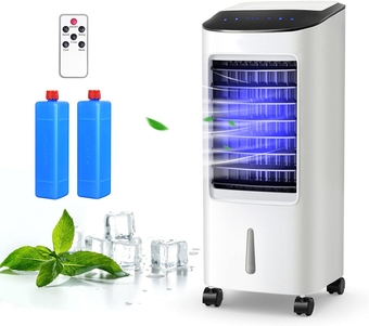 Evaporative Air Cooler Portable, 3-in-1 Air Cooler with Fan & Humidifier, Quiet Electric Air Cooler Fan with Remote Control, Timer, Compact Air Cooler for Home & Office