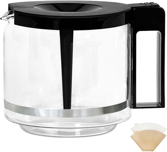 𝙐𝙥𝙜𝙧𝙖𝙙𝙚𝙙 Coffee Carafe Glass Compatible with moccamaster KBG Brewers, Compatible with technivorm Carafe 89830, 10-Cup/1.25L/40oz, Coffee Pot With Metal Ring, Includes One Pack Filter Paper.…
