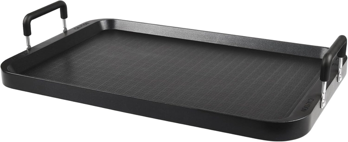 Stove Top Flat Griddle,2 Burner Griddle Grill Pan for Glass Stove Top Grill,Aluminum Pancake Griddle,Non-Stick Top Double Burner Griddle for Gas Grill, Camping/Indoor