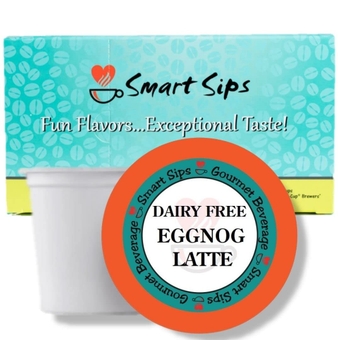 DAIRY-FREE, VEGAN | Eggnog Latte, Single-Serve Gourmet Lactose-Free Latte Pods for Keurig K-cup Brewers, 24 Count    Non-Dairy Latte Pods