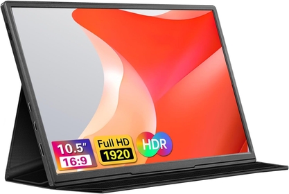 10.5inch Portable Monitor 1920x1280P FHD IPS Screen USB-C Laptop Monitor HDMI Second External Monitor for Laptop,PC,Mac Phone,PS,Swich,IPS Ultra-Thin Zero Frame Gaming Monitor/Premium Smart Cover