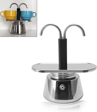 Moka Pot, 2 Cup 100ML Mini Moka Pot, Italian Style Stainless Steel Coffee Pot, DIY Espresso Delicious Coffee Maker, for Making Coffee Quickly, for Home Outdoor Camping