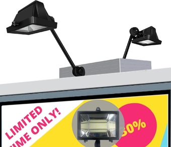 Solar Billboard Lights Outdoor, 120 LEDs Super Bright Signboard Light, Waterproof, 12000 mAh Commercial Sign Light for Real Estate Signs, Business, Advertisement, High Way Sign Lighting