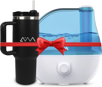 Home Essentials Bundle | 40 Oz Insulated Tumbler with Handle and Ultrasonic Cool Mist Humidifier