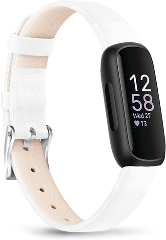 Leather Band Compatible with Fit bit Inspire 3 Bands/Inspire 2 Bands/Inspire HR/Inspire/Ace 2/Ace 3 Smart Watch Wristbands for Women Men, Soft Adjustable Slim Leather Band Compatible with Inspire 3/Inspire 2 Fitness Tracker