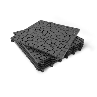 ugeleaf 6 Pack Plastic Deck Tiles, 11.4” x 11.4” Interlocking Deck Tiles, Waterproof Patio Tiles Outdoor Flooring All Weather, Patio Flooring Deck Tiles for Balcony, Porch, Poolside (Gray)