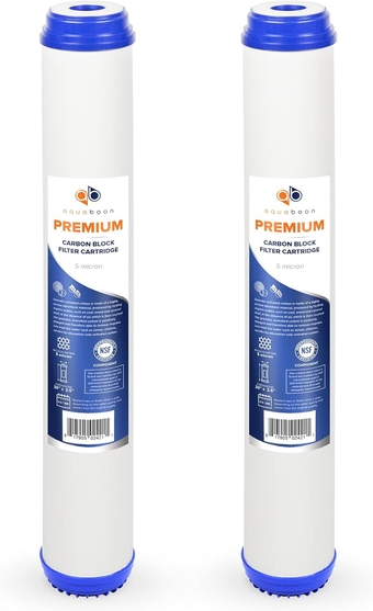 Premium 5 Micron 20" x 2.5" Whole House Coconut Shell Granular Activated Carbon (GAC) Water Filter Replacement Cartridge, 2 Pack