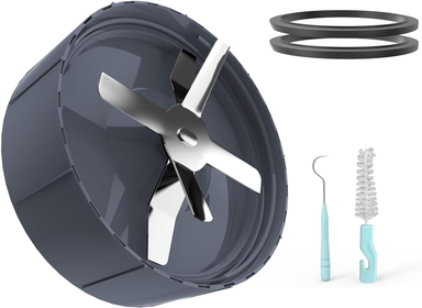 4 Pieces NutriBullet Replacement Parts Extractor Blade Fits NutriBullet 600w Pro 900w Blender with 2 Silicone Rubber Gaskets, 1x Gap Brush, and 1x Seal Removal Hook
