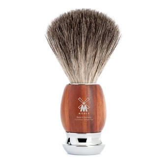 ÜHLE VIVO Plum Wood Pure Badger Shaving Brush - Luxury Shave Brush for en, Rich Lather